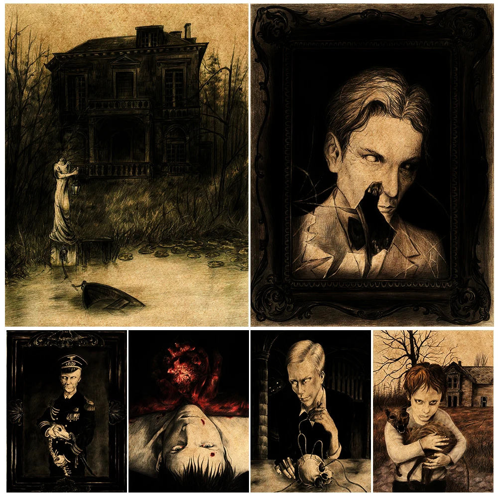 

The Curse Sealed In The Photo Frame Weird Pencil Drawing Wall Art Print Taste Of Dried Feathers And Bones Pagan Art Poster Print