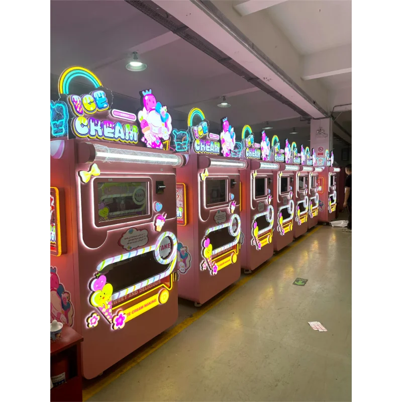 YG Coin Operated Ice Cream Vending Machine Outdoor Soft Serve Hard Liquid Nitrogen Soft Icecream Roll Vending Ice Cream Machine