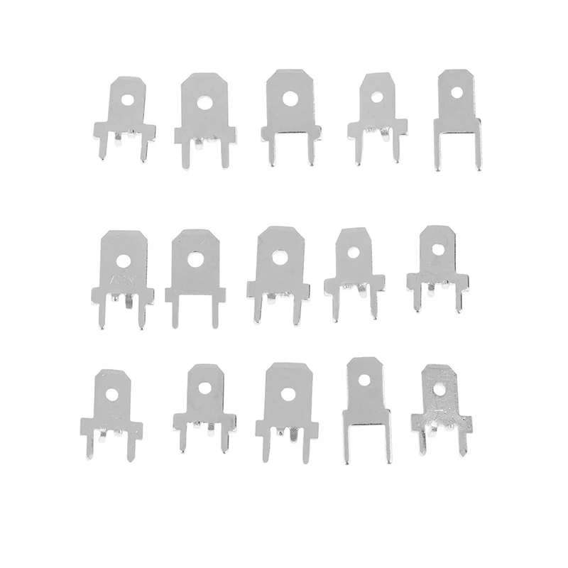 50 Pz 6.3 MM 4.8 MM Inserti Spina Terminale Maschio 250 PCB Capocorda di Saldatura Spessore 0.8 Due Gambe PCB Saldatura Copriletto FAI DA TE Saldatura Reapir parte