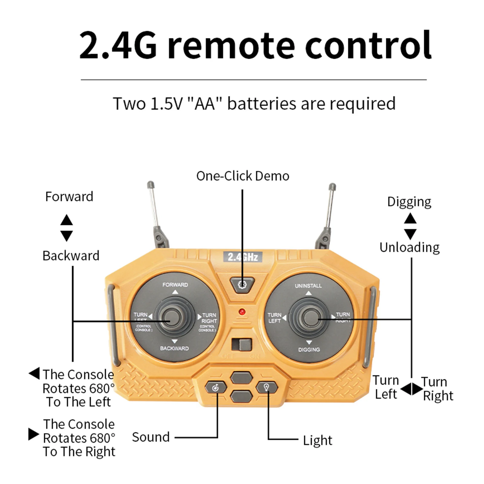 Rc Graafmachine 1/20 2.4Ghz 11ch Rc Bouwwagen Technische Voertuigen Educatief Speelgoed Voor Kinderen Met Lichte Muziek