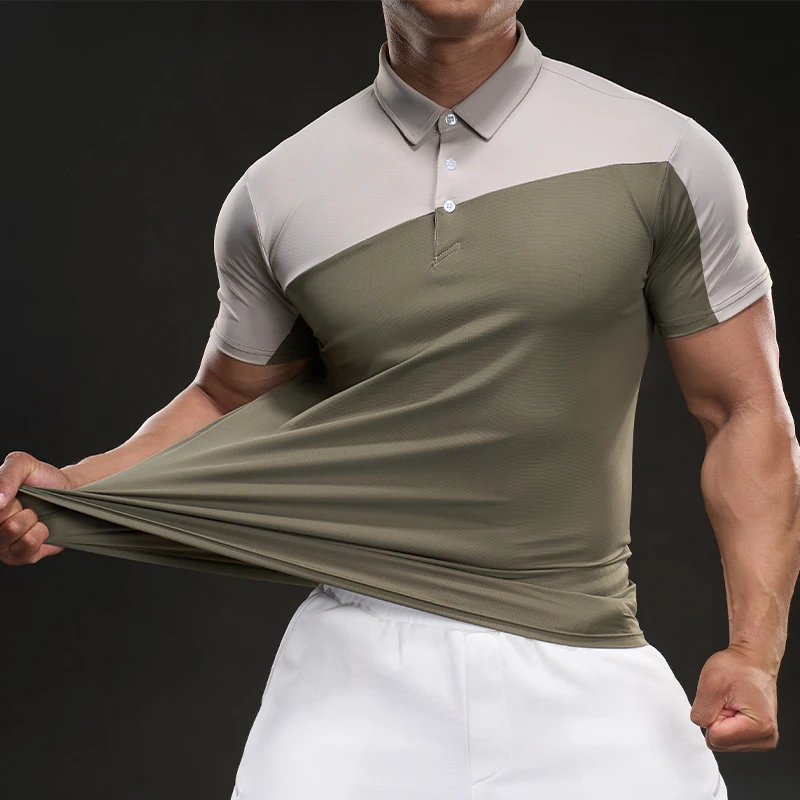 

Casual Short Sleeve T-Shirt Fashion Sports Slim Fit Elastic Fitness Outdoor Round Neck Men's T-Shirt