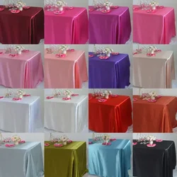 Satin Rectangle Tablecloth For Wedding Mariage Party Decoration Baby Shower Christmas Restaurant Banquet Table Cloth(White/Red)