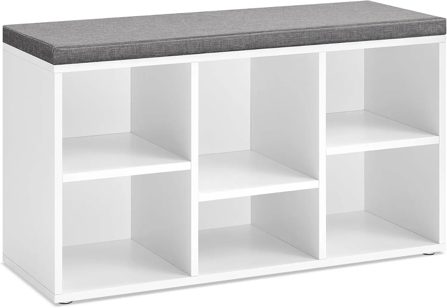 

Shoe Bench With Cushion, Shoe Storage Bench With 6 Compartments And 3 Adjustable Shelves, Entryway Bench With Padded Seat, For