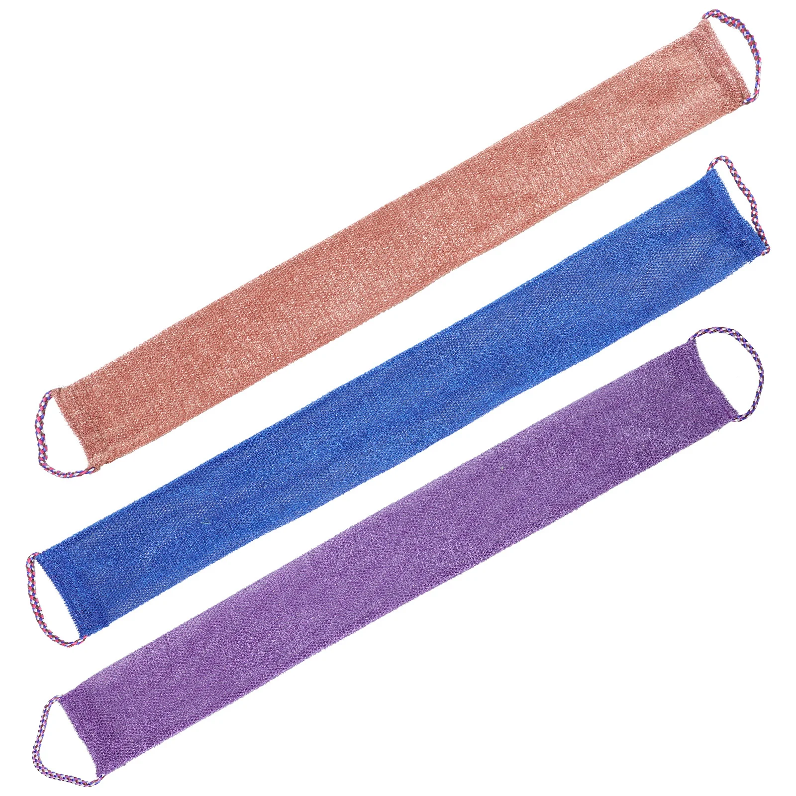 

3Pcs Shower Scrubber Towel Set Exfoliating Back Washer African Bath Sponge Lightweight Foldable Body Cleansing Sponge Skin-Safe