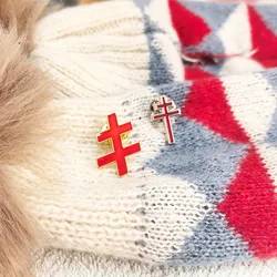 50pcs 33rd Degree Scottish Rite Soft Enamel Cross Pins Masonic Lapel Pin Free Masons Masonry Brooch Freemason Metal Badge Craft