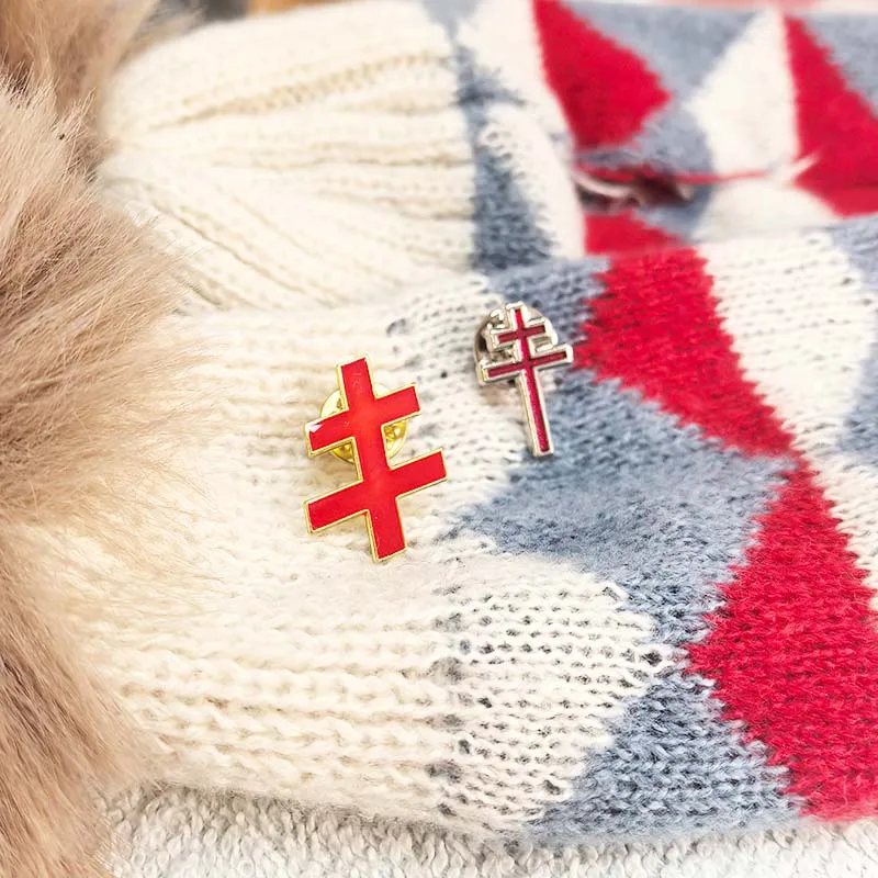 50pcs 33rd Degree Scottish Rite Soft Enamel Cross Pins Masonic Lapel Pin Free Masons Masonry Brooch Freemason Metal Badge Craft