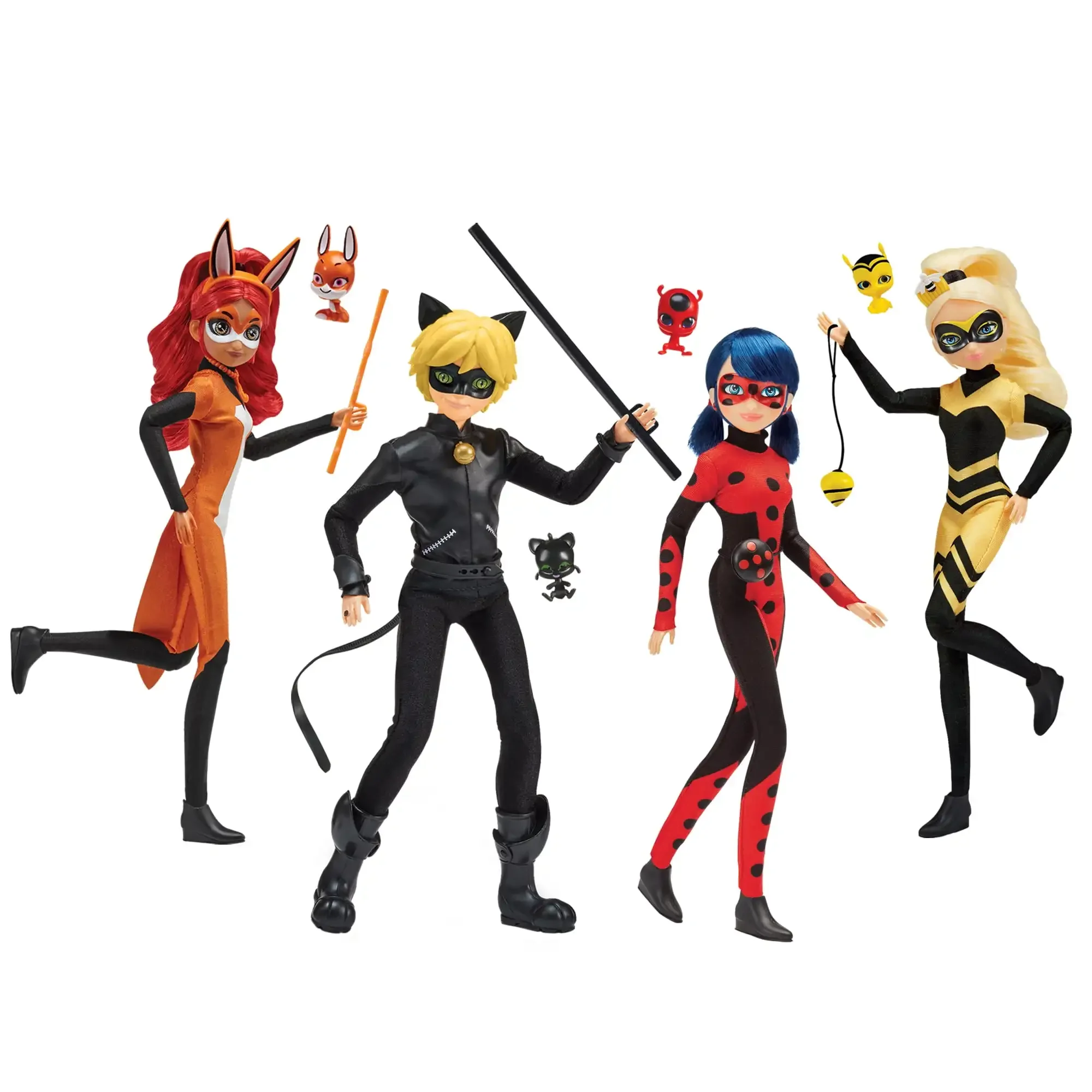 Bandai Miraculous Ladybug Sequin Doll Cat Noir Movie Adrien Rena Rouge Queen Bee Fashion Doll with Movie Accessory Holiday Gifts