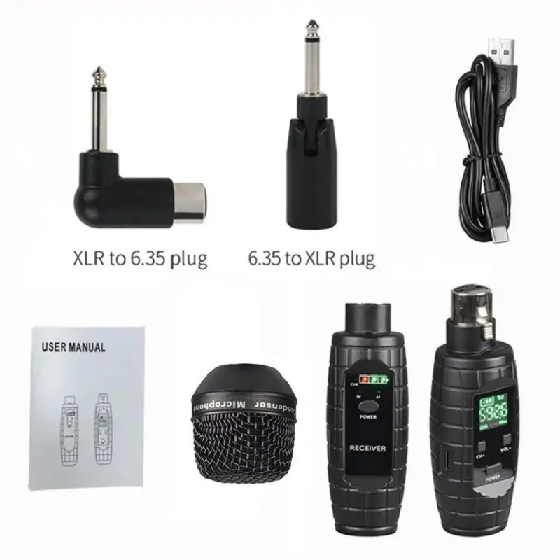 

Wired to Wireless Microphone Microphone Grenade System Capacitor/Moving Coil Mmicrophone Support 48V Power U-95