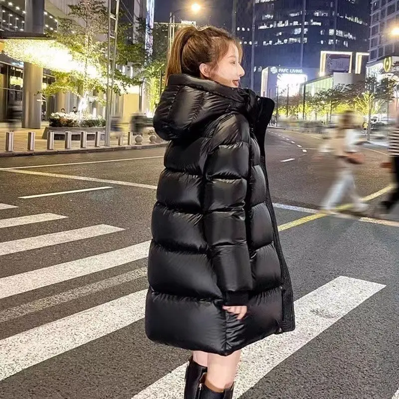 Winter Thickness Down Cotton Jacket Women Long Warmth Fluffy Puffer Coat Hooded Female Fashion Parkas Snow Outwear