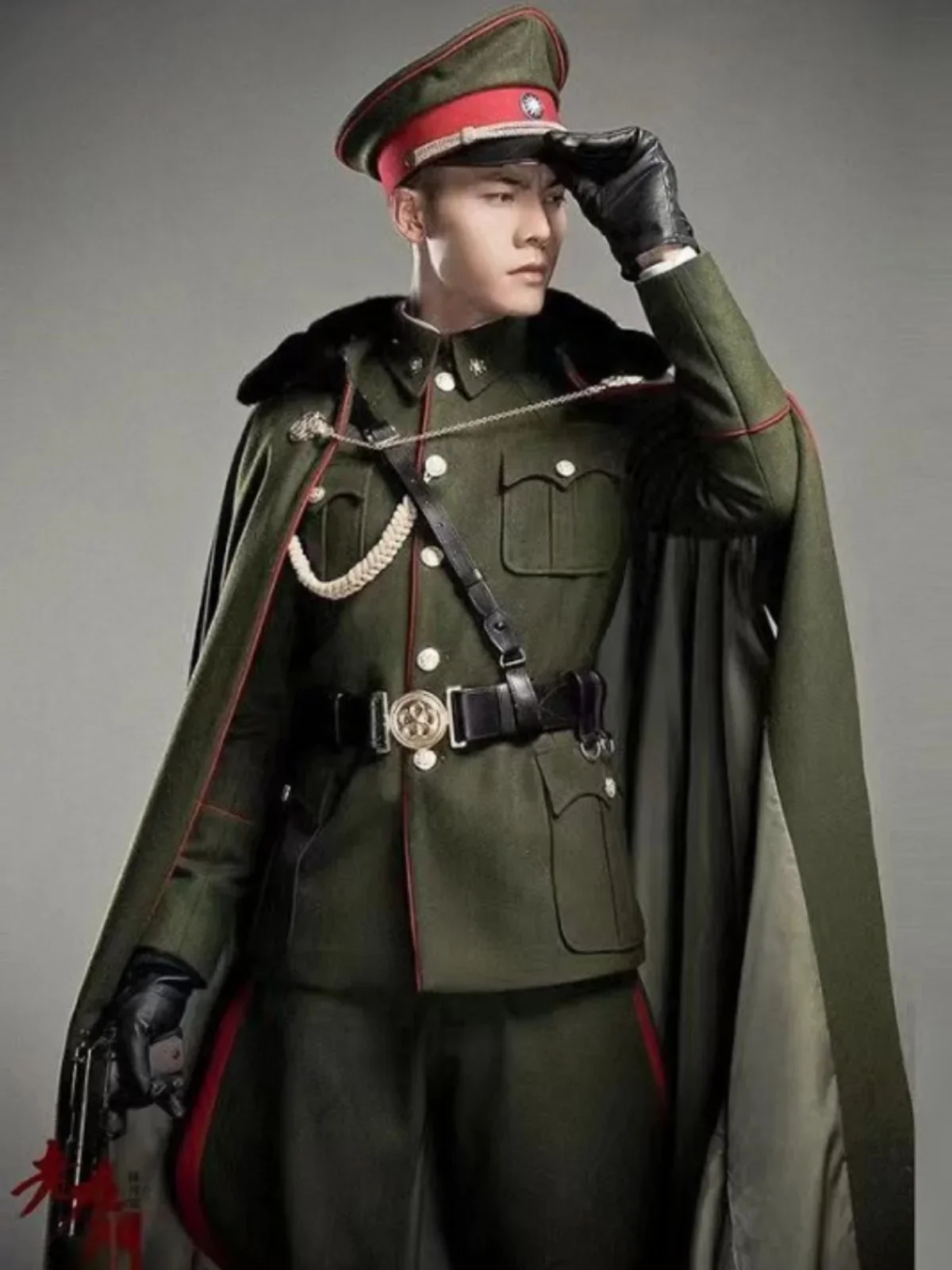 1.4 metri cosplay repubblica di cina uniforme militare grande bella uniforme pezzo singolo grande mantello