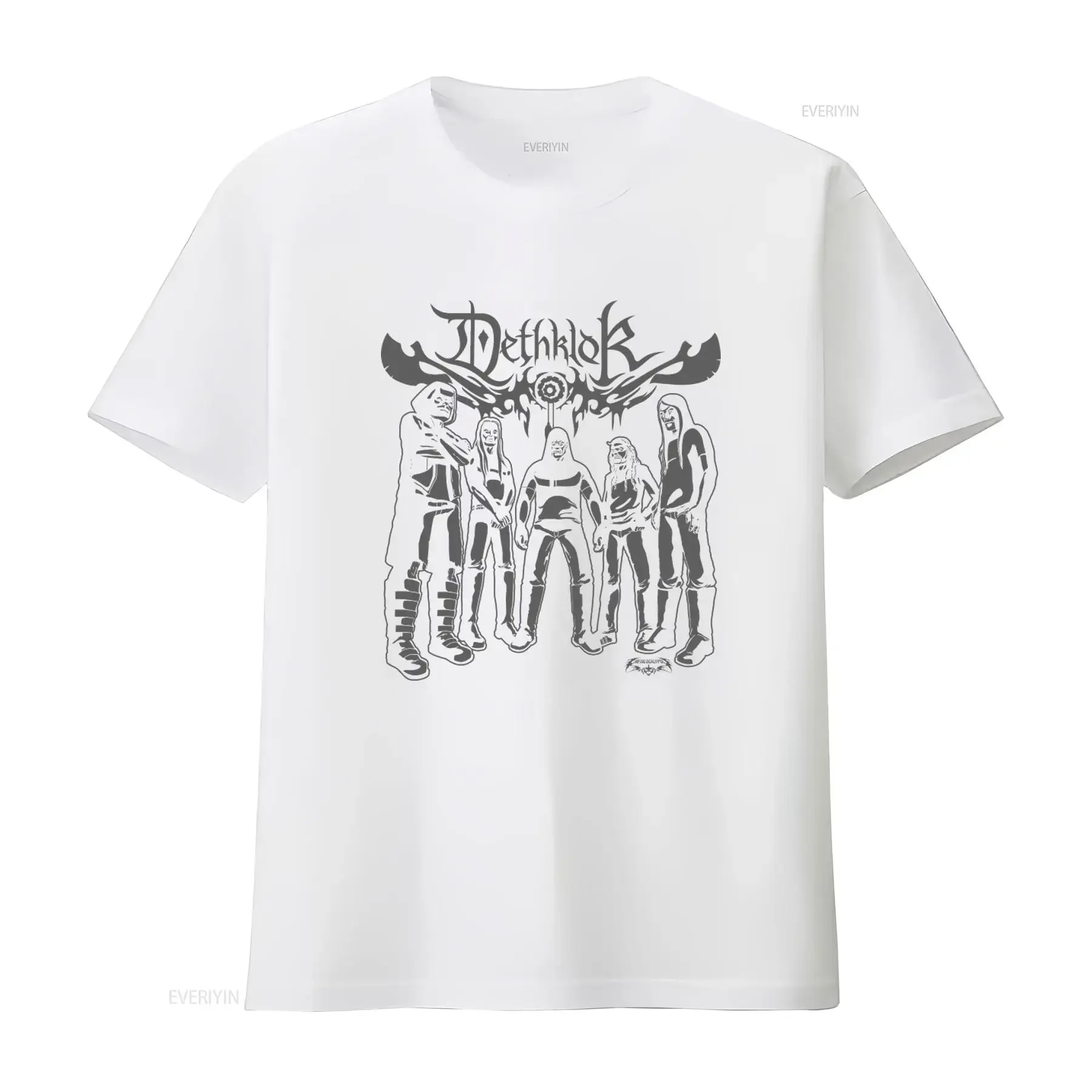 Metalocalypse Dethklok Band T Shirt for Men Rock Fans Cool Design vintage Washed Stylish Top For Everyday Wear Soft Casual