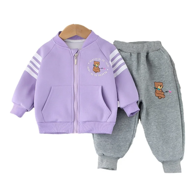 

New Spring Autumn Baby Girls Clothes Suit Kids Outfits Children Fashion Jacket Pants 2Pcs/Sets Toddler Costume Infant Tracksuits