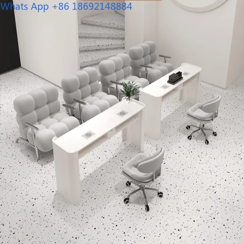 Nail Table and Chair Set Second Generation Vacuum Cleaner Single Double Three Person Nail Table Rock Board Manicure Table