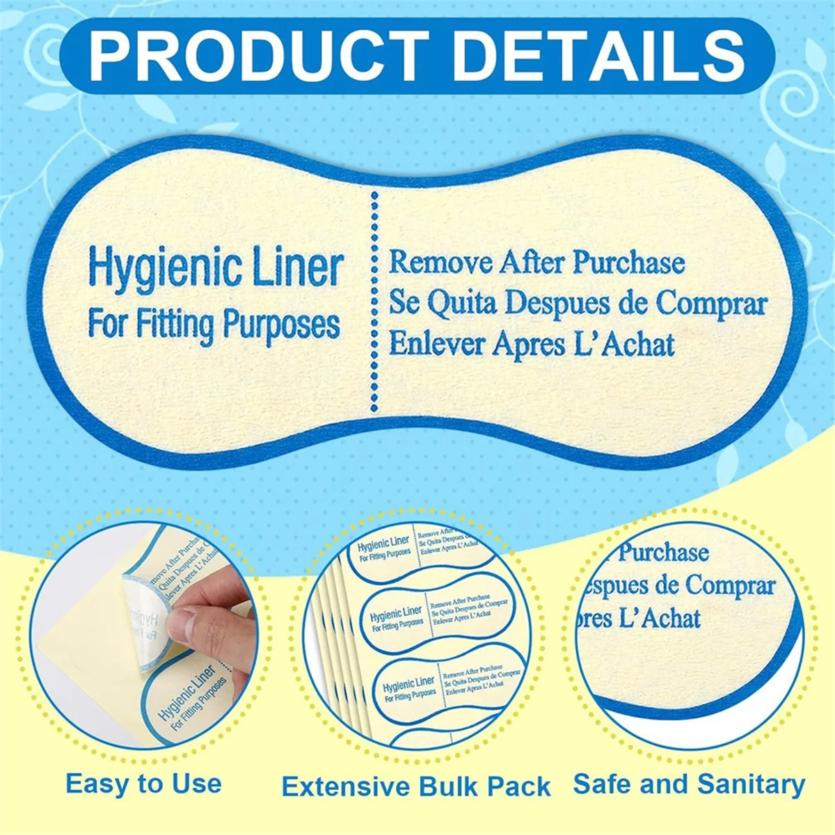 ABQR 500 قطعة من ملصقات النظافة الواقية اللاصقة، جرب بطانة صحية لملابس السباحة - الملابس الداخلية