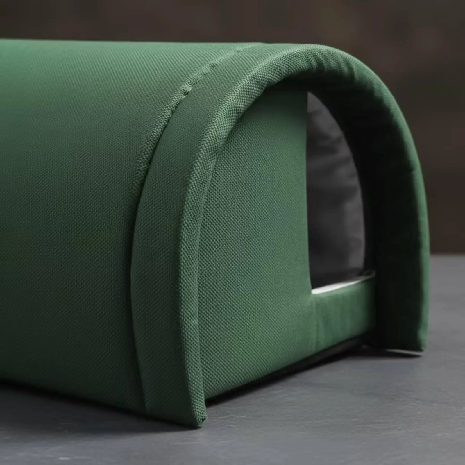 Outdoor Cat Shelter with Rounded Hood Entrance Weatherproof Cozy Flannel Bed for Balcony and Patio