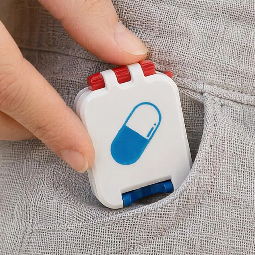 Portable Pill Box, Small Travel Medicine Organizer, Moisture-proof Pocket Tablet Case, for Travel Daily Health Supplements