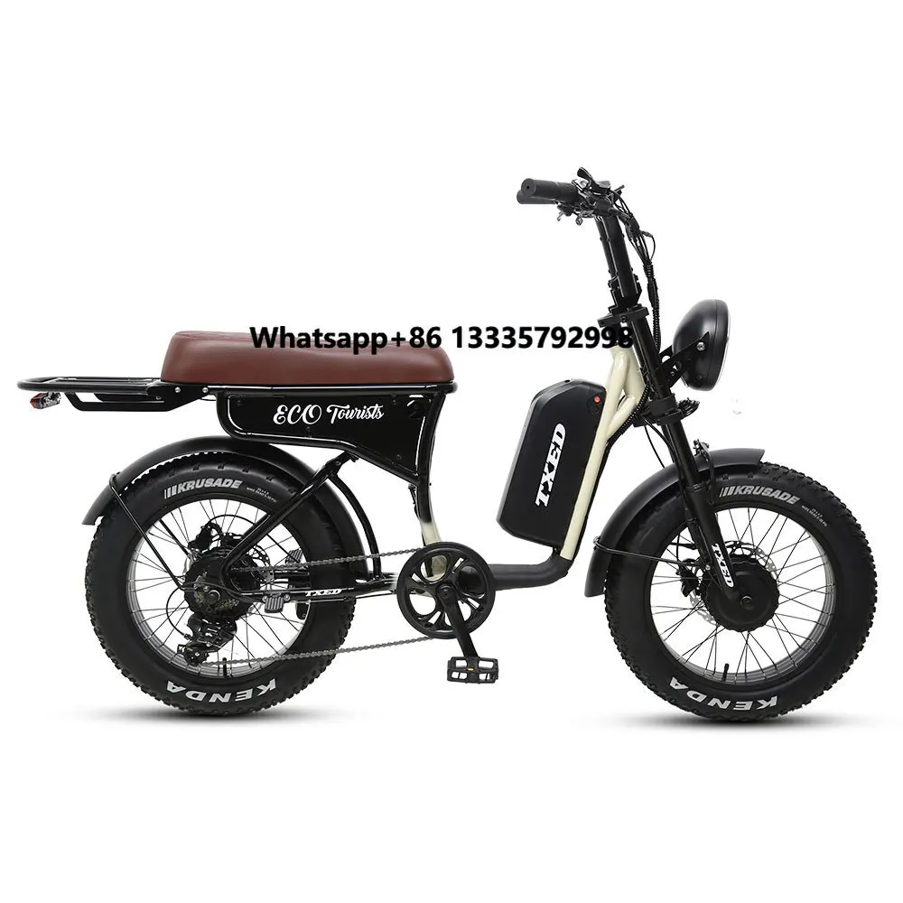 

TXED Popular 48V 20AH Lithium Battery Powered Double Motors Snowy Style Fat Tire Ebike Long Range Electric Motorcycle Bike