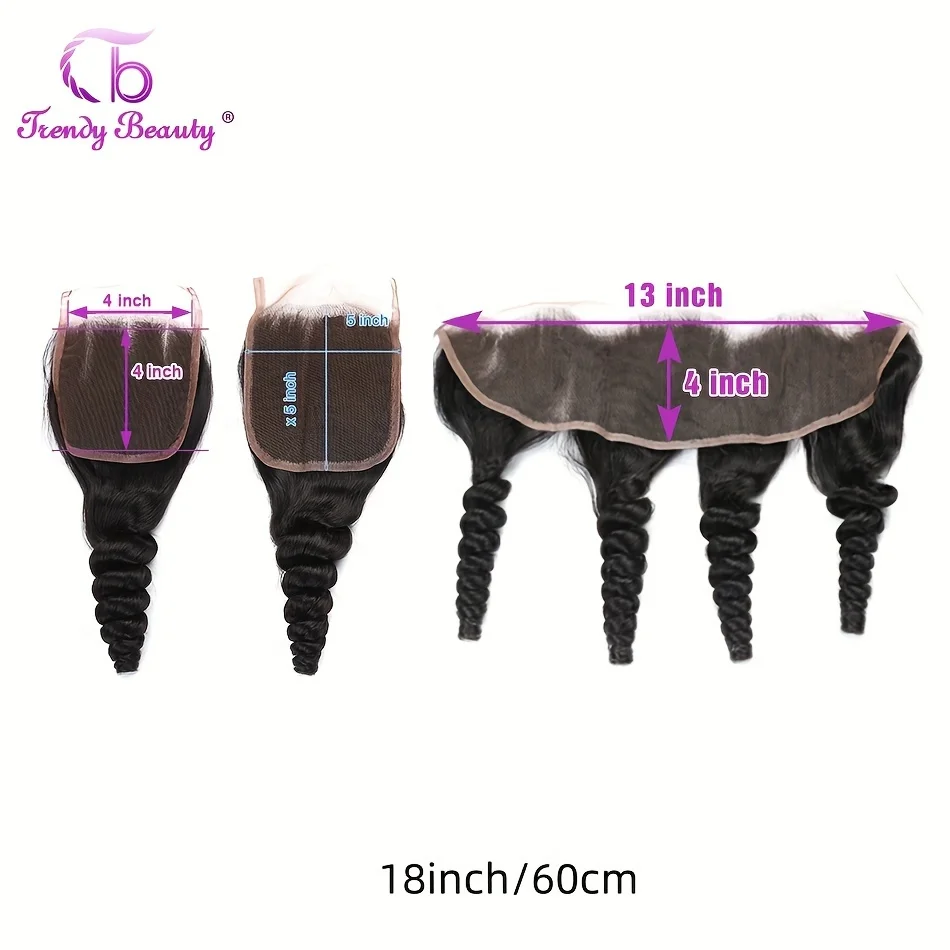 4x4 ルーズウェーブ レースクロージャー 14～22インチ ペルー産人毛クロージャー 透明スイスレース フリーパート レースクロージャー 女性用