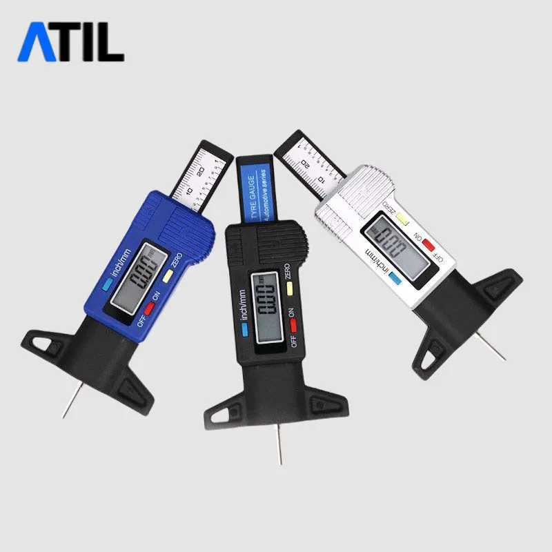 Tire Tread Depth Gauge Meter Measurer Tool Caliper Thickness Gauges Tread Brake Pad Digital Car Tyre Shoe Tire Monitoring System