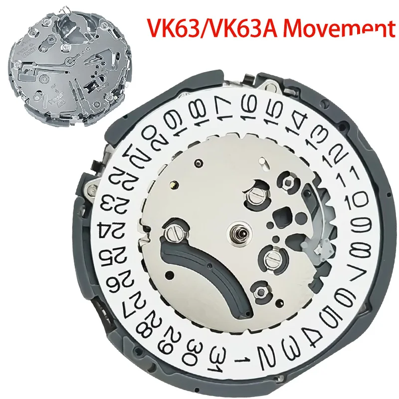 

Genuine VK63 VK63A Chronograph Quartz Movement with Battery Japan Original Mechanism VK63 VK61A VK67A Mod Replace Movement