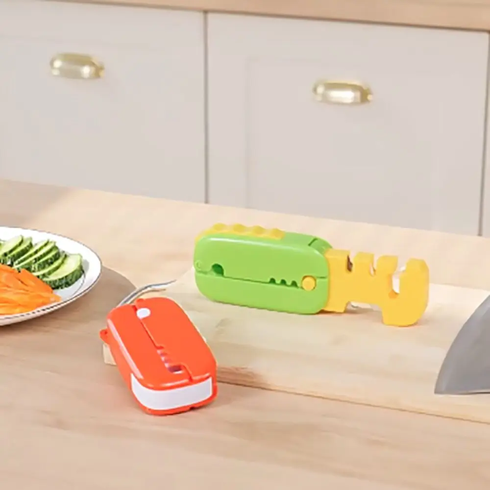 Tungsten Steel Outdoor Cutter Sharpener V Shape Grinding Groove Manual Shear Sharpening Stone Foldable Professional