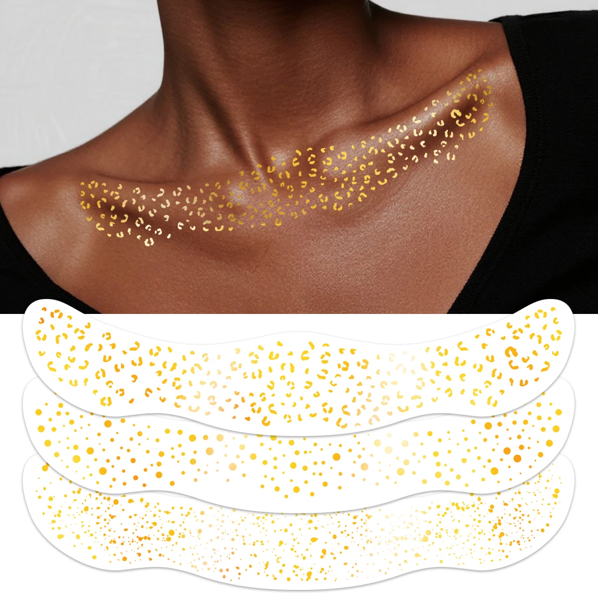 

3 шт., временная татуировка с горячим тиснением, наклейка с блестками, металлические водонепроницаемые татуировки, наклейки для вечеринки, боди-арт, поддельные татуировки