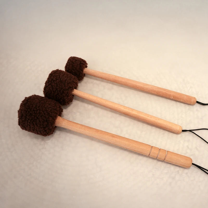Professional sound therapy gong mallet soft hair head for sound healing and meditation instruments