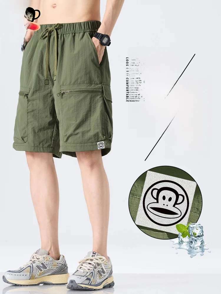 

PaulFrank Summer Ice Silk Workwear orts Men's Outdoor Thin Qui Dry Casual orts Comfortable Loose Fit Nylon Fabric