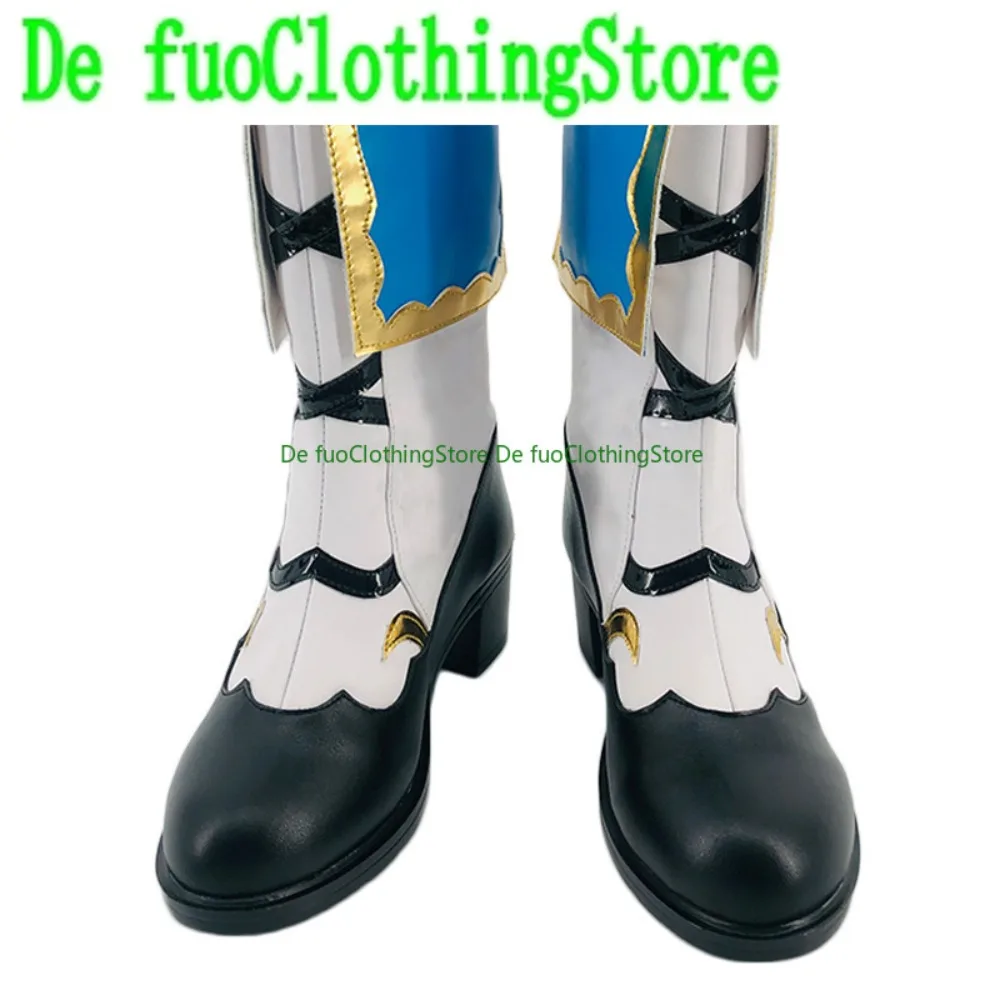 Defuo Genshin Impact Barbara Pegg Deaconess Of Favonius Buty do Cosplayu Anime Gra Buty i Kozaki do Odgrywania Ról na Halloween