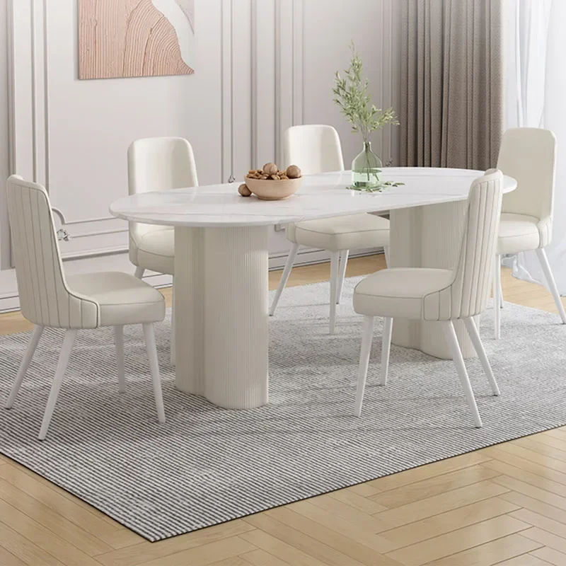 Mesa de comedor multifuncional de diseño nórdico minimalista, mesa de comedor impermeable, muebles modernos relajantes para el hogar