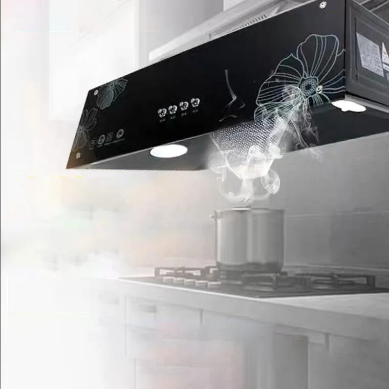 Button Wall Mounted Top Suction Range Hood Household Small Smoking Hood 710*460*190(mm)