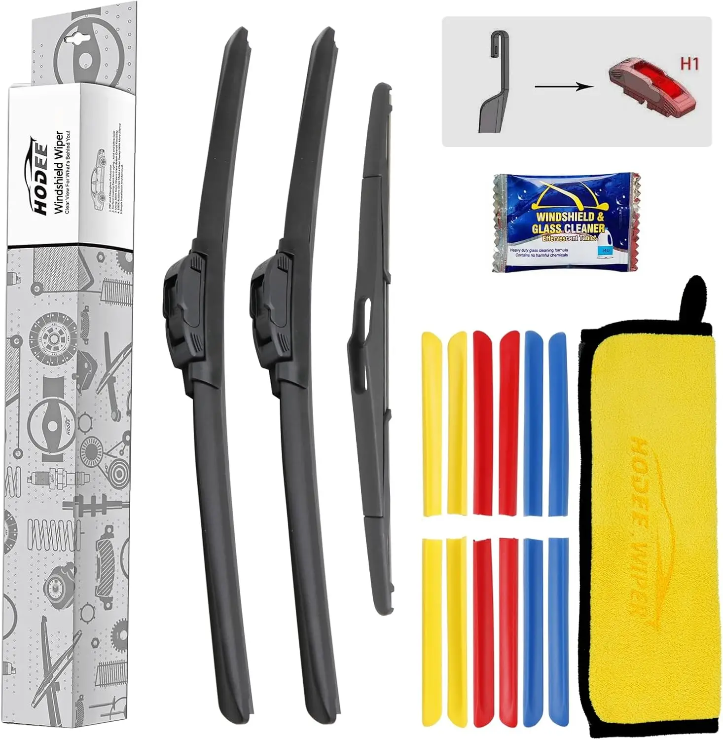 

3 дворника 15 " + 15" + 13 "Цветная передняя замена для Jeep Wrangler JK 2008-2018, Wrangler 2007-2017, лезвие лобового стекла и задняя часть W