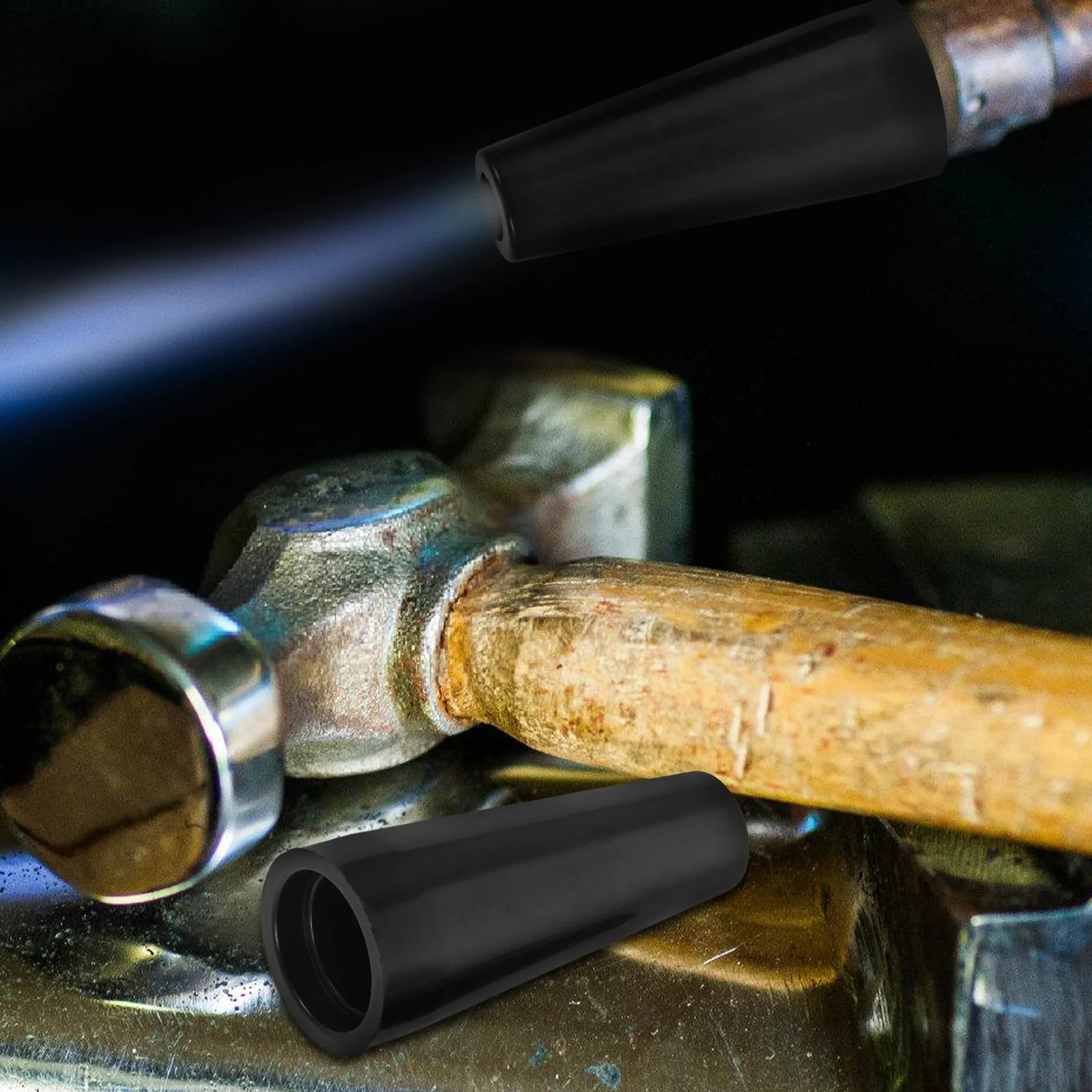 Kit de boquillas de soplete de soldadura, varilla conectora de repuesto de soldadura con protección de Gas, refrigeración de plástico negro conductor duradero, 2 uds.