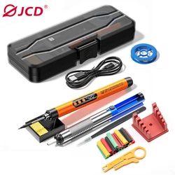 USB Soldering Iron Kit LED Digital Mini Wireless 300-450°C Adjustable Temperature 1000mAh Rechargeable Battery Solder Iron Tools
