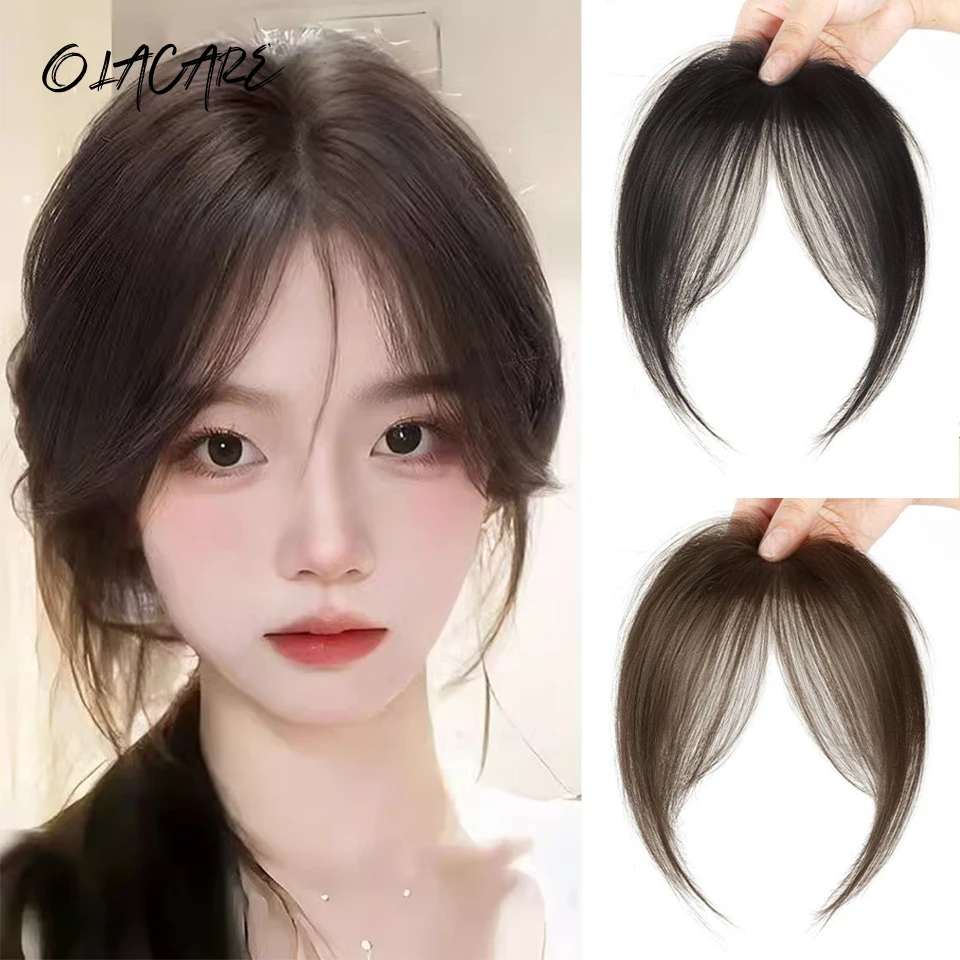 Synthesis Wig Middle-part Bangs Hair Extensions Clip In Forehead Natural Seamless French Oblique Bangs Eight-character Bangs