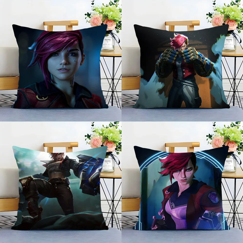 VI ARCANE L-League of Legends Pillow Case Plush Fabric Soft  Pillowcase Double Sided Print Cushion Cover Household Gifts