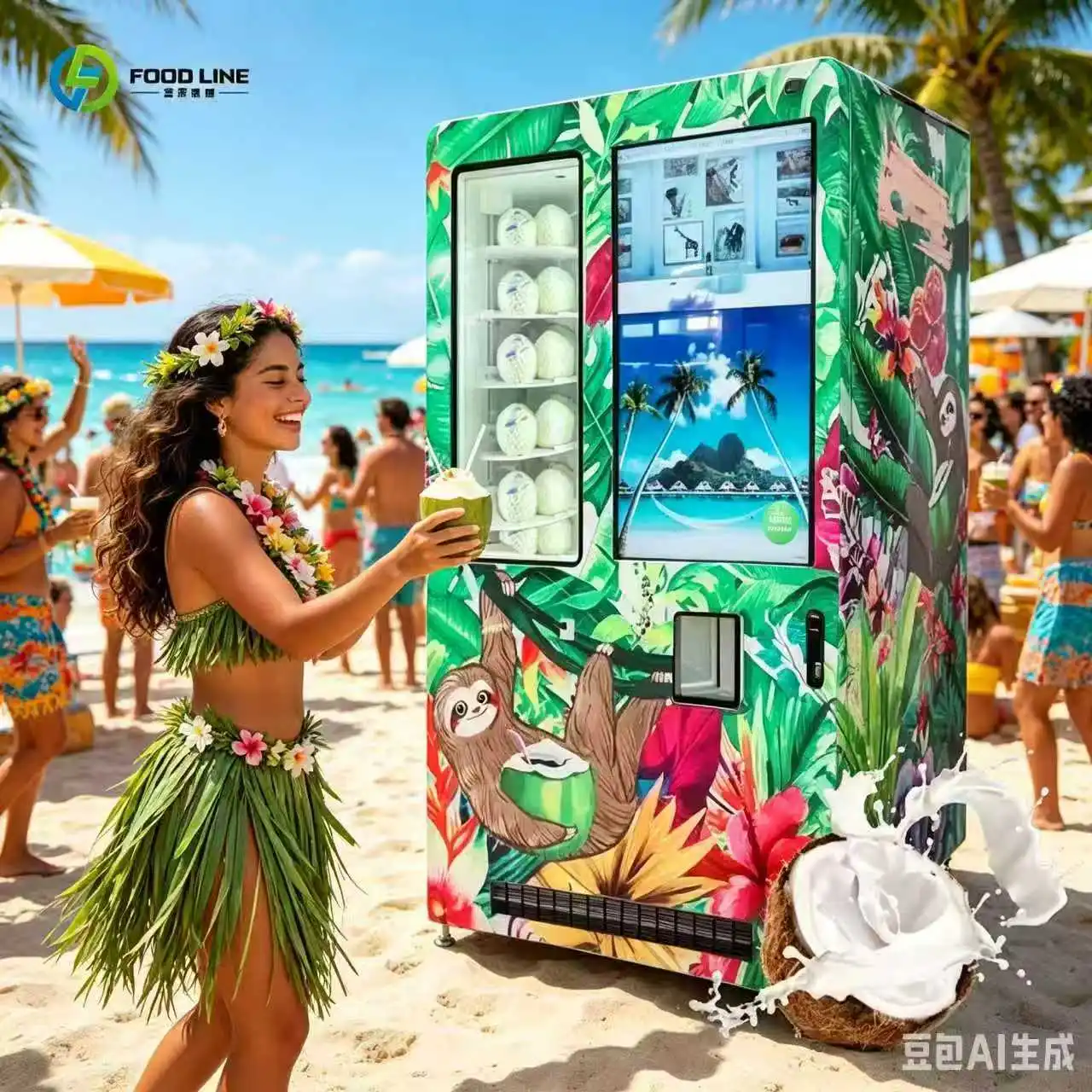 2026 Hot Sale Coconut Vending Machine for Coconut Sales Supports All Payment Systems, Includes Refrigeration Elevator Customized