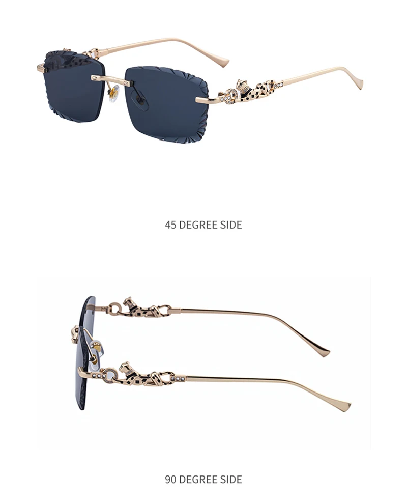 Mimiyou Quadratische randlose Sonnenbrille für Herren, hochwertige Outdoor-Brille für Damen, Grace Fashion-Brille, Marke UV400, Sonnenbrille – Detail 18