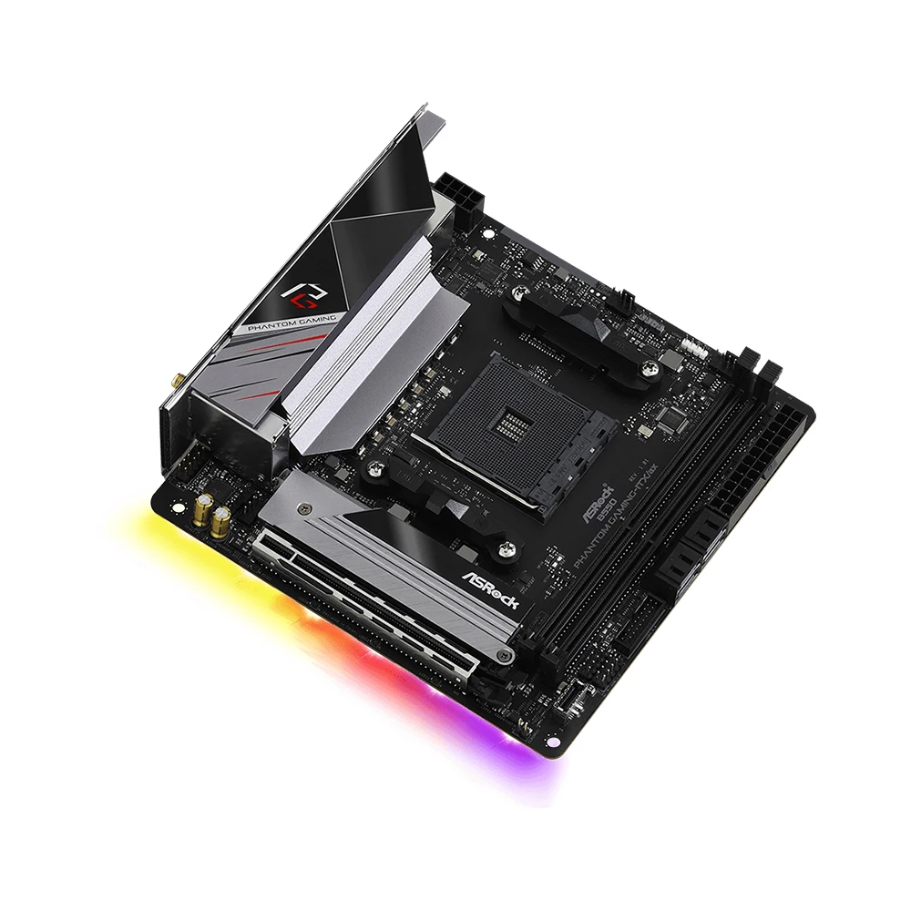 ASRock B550 Phantom Gaming-ITX/ax Motherboard Support 3600X 5600G 5700X 5800X3D 5900X CPU 4xDDR4 64GB M.2 AM4 PCIe 4.0 Mini-ITX