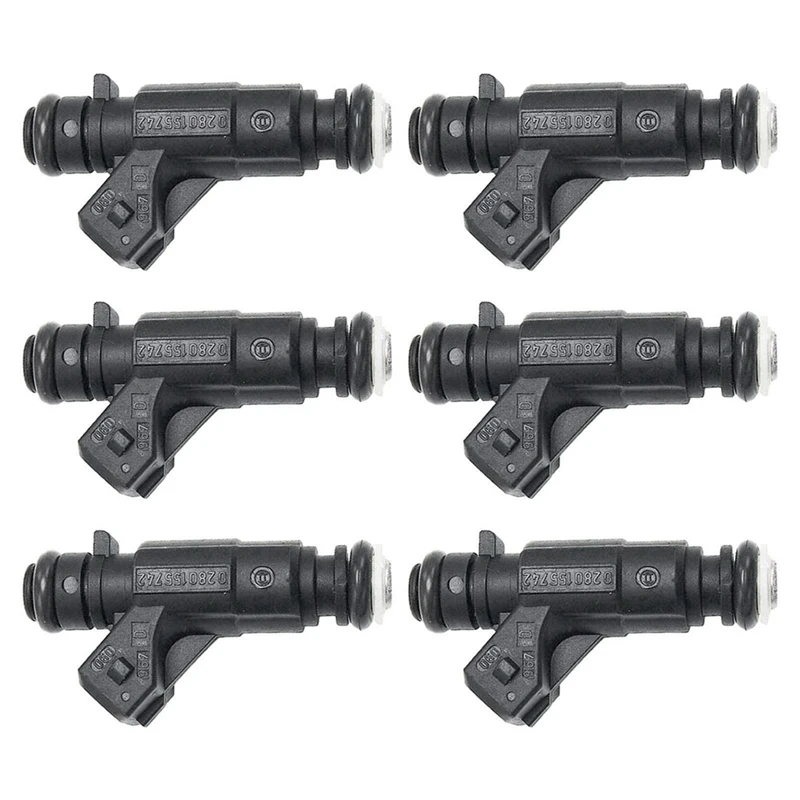 Set Of 6 Fuel Injectors A1120780049 0280155742 For Mercedes Benz CLK320 E320 C280 ML320 3.2L 2.8L V6 1998-2000