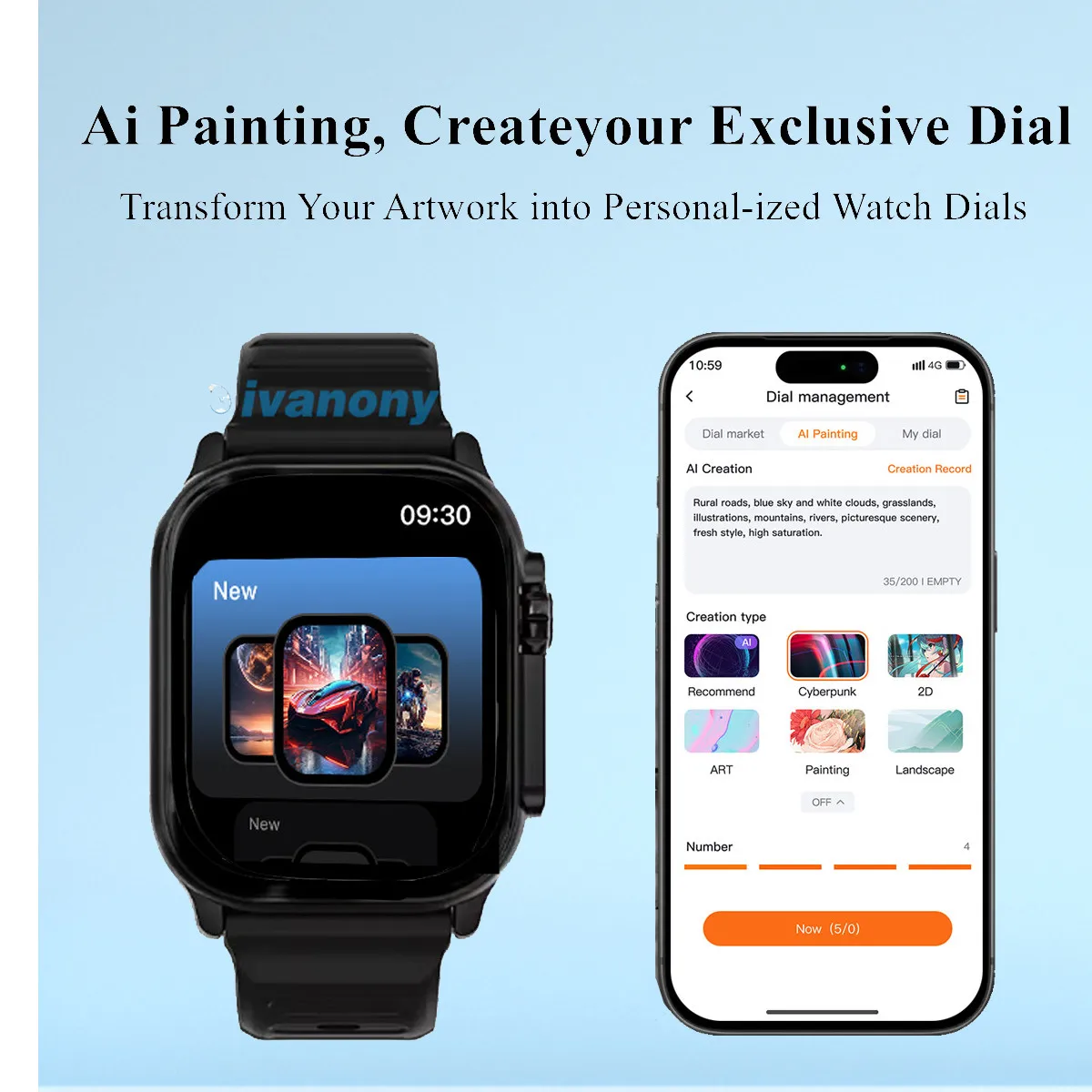 ساعة ذكية أصلية Ultra 5 1GB/ROM التحكم بالإيماءات AI اللوحة البوصلة لتحديد المواقع المقتفي SOS دعم Whatsapp Reply Smartwatch
