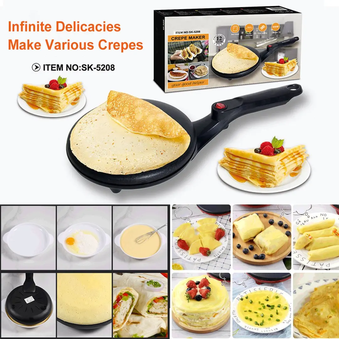 Mini Electric Pancake Maker 220V Pizza Pancake Machine Non-Stick Griddle Baking Pan Cake Machine Kitchen Appliance Cooking Tools