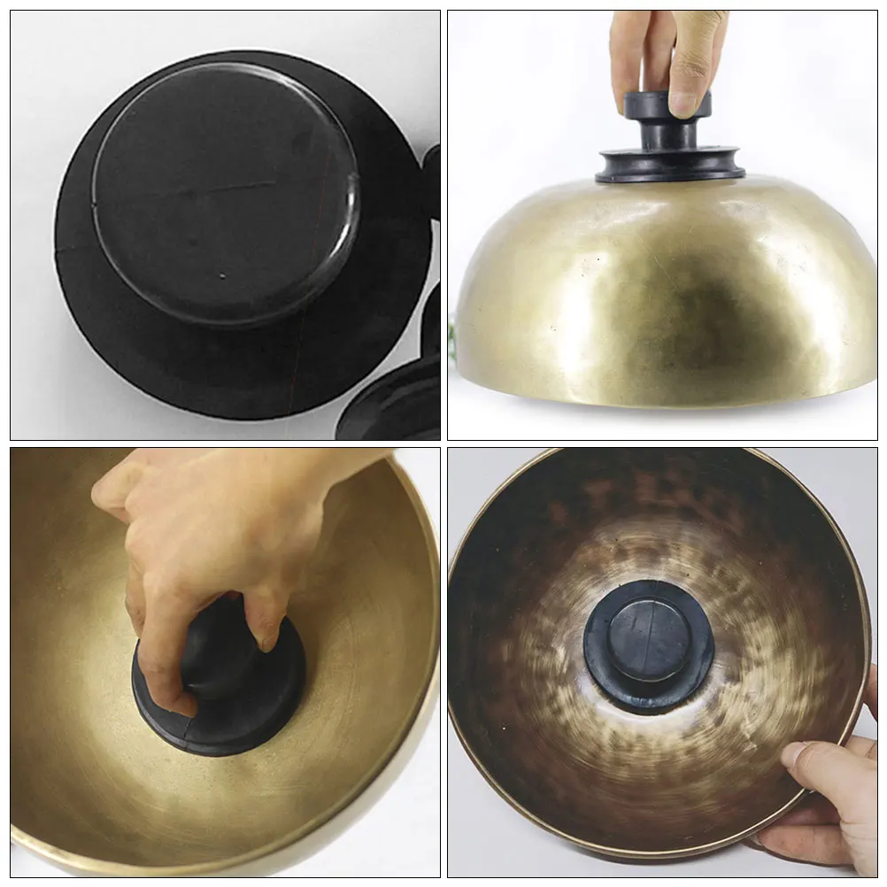 

2 Pcs Singing Bowl Sucking Lifting Handle for Convenient Suction Yoga Handles Rubber Tools