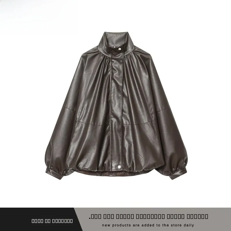 

Faionable Leather Effect Pilot Jaet Женское осенне-зимнее новое поступление ZR Sle Long Sve на молнии из полиэстера...