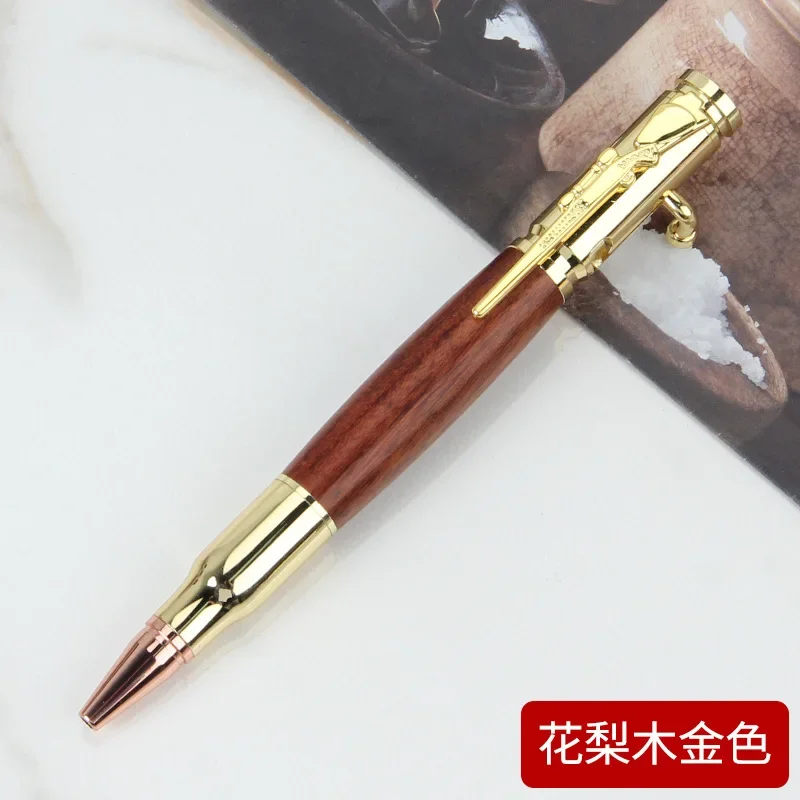 Professioneller Bolt Action-Kugelschreiber – 1 Stück langlebiger Metall-Holzstift, Geschenk für Reisen, Büro, Schule, Hochzeit – Detail 7