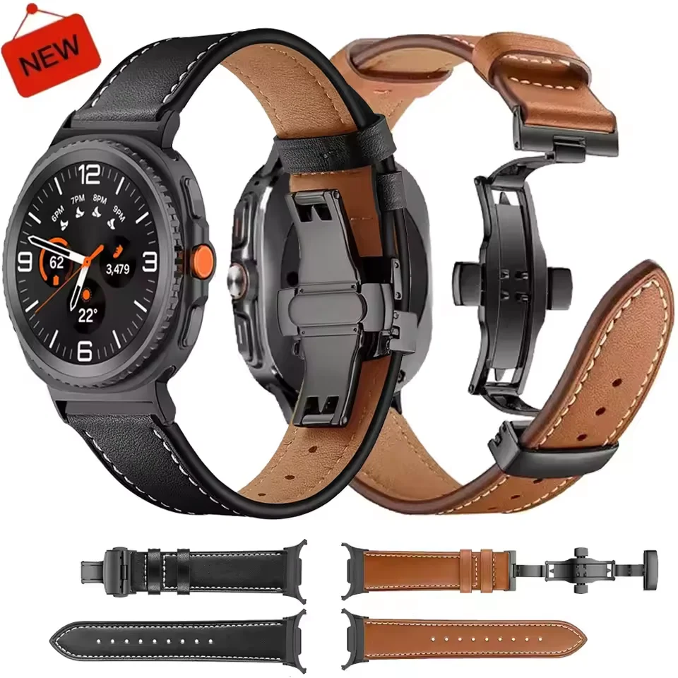 

Кожаный ремешок премиум-класса для Samsung Galaxy Watch 8 Classic 46 мм 8 44 мм 40 мм Высококачественный браслет-браслет для Galaxy Watch 8-7 Ultra