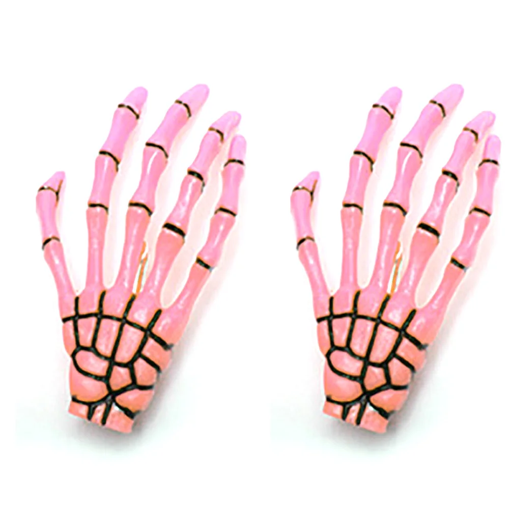 

2PCS Gift Creative Design Hair Accessories Hand Bone Halloween Hair Clips Claw Hairpin Ghost Skeleton