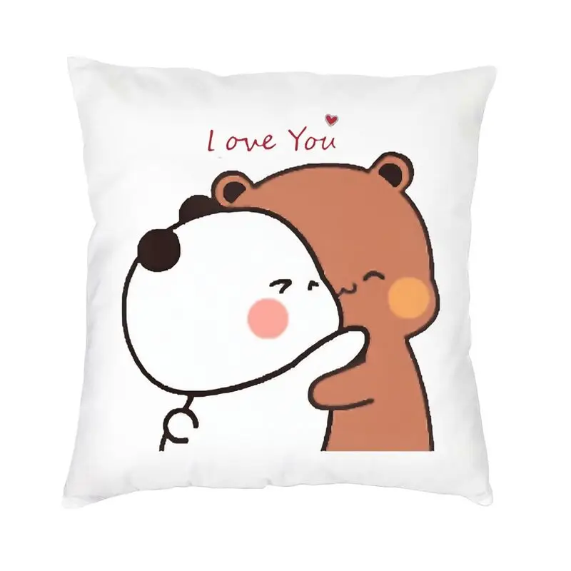 Peach And Goma Cushion Cover 45x45 Home Decor Print Bubu Dudu Throw Pillow for Car Double Side