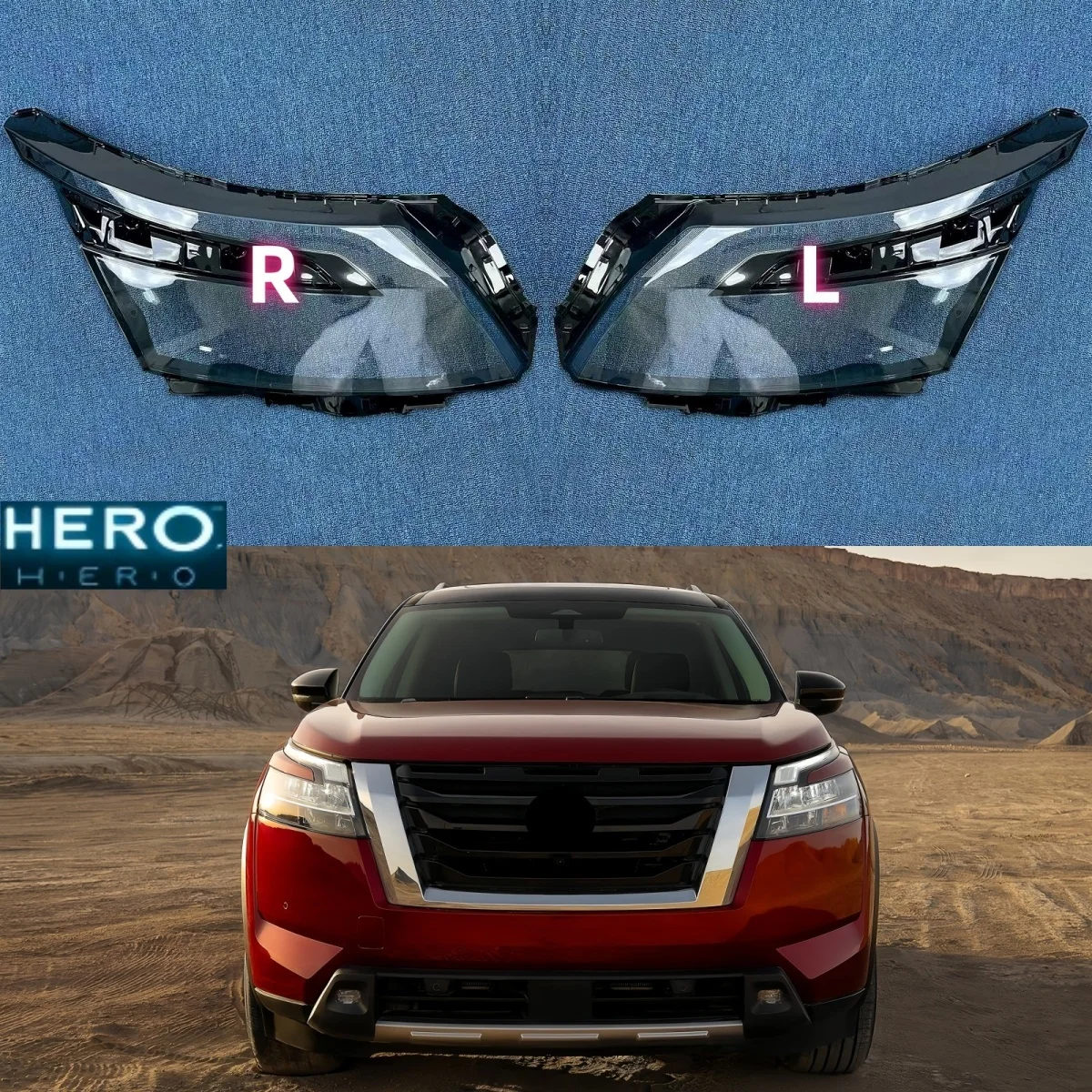 For Nissan Pathfinder 2021 2022 Accessories Lampshade Headlights Lamp Cover Car Front Headlight Lens Cover Lights Shell