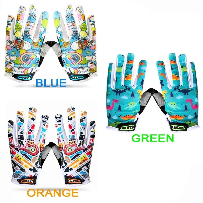 Upgraded Kids Non-Slip Bicycle Cycling Gloves Full Finger Gel Padding Glove Outdoor Road Mountain Bike Age 2-11 Drop Ship